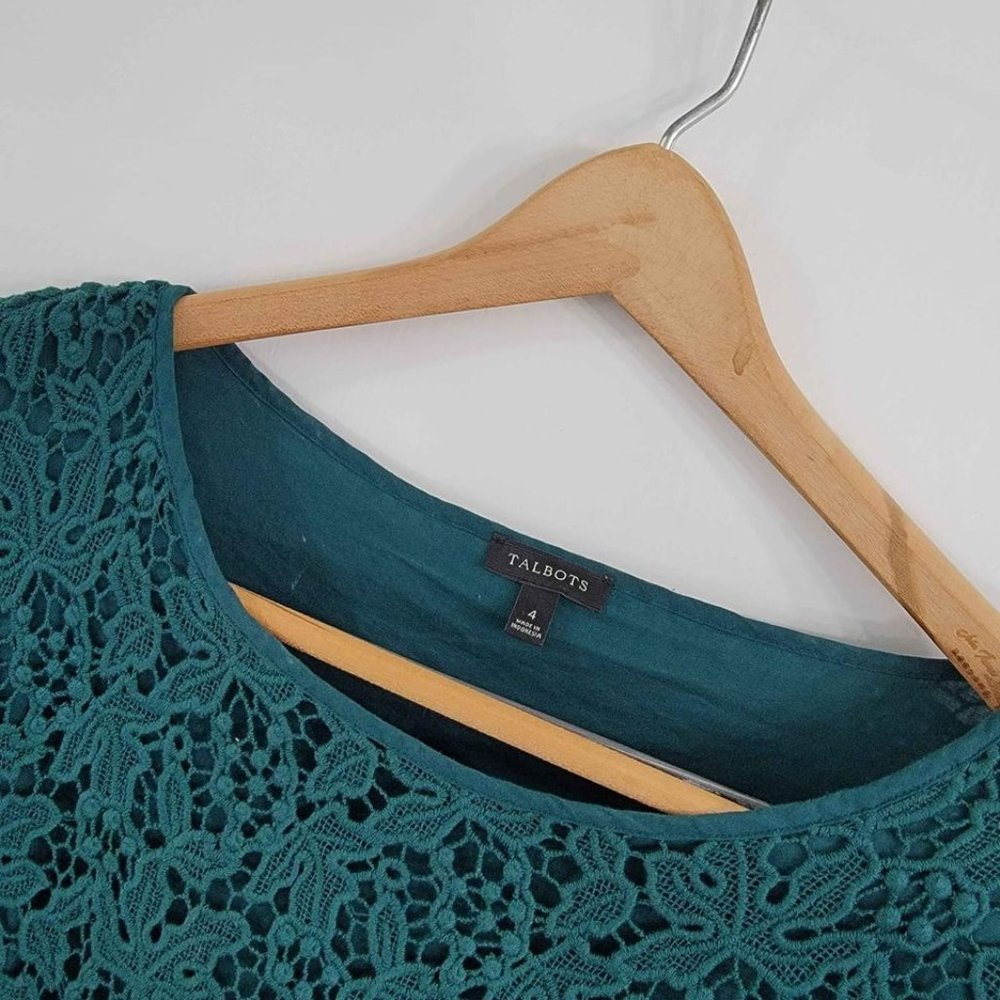 Talbots Crocheted Lace Blouse 3/4 Sleeves